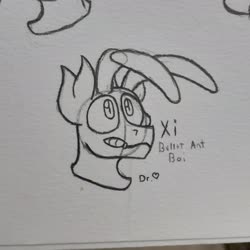 Size: 2188x2188 | Tagged: safe, artist:drheartdoodles, oc, oc only, oc:xi, ant, ant pony, insect, original species, antennae, high res, mandibles, solo, traditional art
