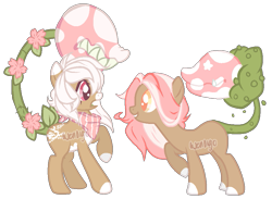 Size: 941x689 | Tagged: safe, artist:skulifuck, oc, oc only, oc:baby, oc:bloom, oc:blossom, oc:bubble, monster pony, original species, piranha plant pony, plant pony, augmented tail, base used, colored hooves, fangs, female, flower, gritted teeth, neckerchief, nervous, plant, raised hoof, scared, sharp teeth, simple background, smiling, teeth, transparent background