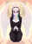 Size: 2600x3500 | Tagged: safe, artist:chapaevv, princess celestia, anthro, g4, breasts, busty princess celestia, cleavage, cross, cross necklace, female, halo, high res, jewelry, kneeling, lidded eyes, necklace, nun, nunlestia, patreon, patreon reward, rosary, solo