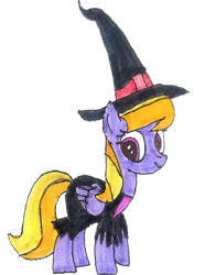Size: 1480x1988 | Tagged: safe, artist:topsangtheman, cloud kicker, pegasus, pony, g4, clothes, costume, female, simple background, solo, traditional art, transparent background, witch