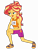 Size: 6000x8000 | Tagged: safe, artist:emeraldblast63, idw, sunset shimmer, equestria girls, g4, my little pony equestria girls: canterlot high: march radness, clothes, exercise, raised eyebrow, scene interpretation, sexy, shoes, shorts, show accurate, simple background, sneakers, solo, sports shorts, sporty style, tank top, transparent background, turquoise eyes, vector, yellow skin