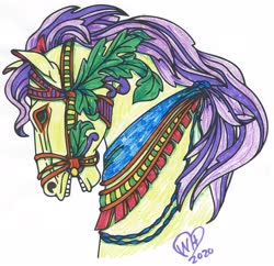 Size: 2162x2093 | Tagged: safe, artist:buttercupsaiyan, horse, high res, markers, traditional art