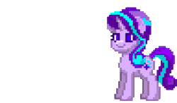 Size: 384x224 | Tagged: safe, artist:twifly, starlight glimmer, pony, unicorn, pony town, g4, animated, cursed thumbnail, derp, exclamation point, female, floppy ears, frown, gif, interrobang, long glimmer, long pony, mare, meme, open mouth, pixel art, question mark, simple background, smiling, solo, transparent background, wat, wide eyes