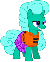 Size: 877x1080 | Tagged: safe, artist:徐詩珮, glitter drops, pony, unicorn, series:sprglitemplight diary, series:sprglitemplight life jacket days, series:springshadowdrops diary, series:springshadowdrops life jacket days, g4, alternate universe, base used, clothes, cute, lifejacket, simple background, transparent background