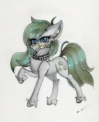 Size: 2415x2981 | Tagged: safe, artist:luxiwind, cloudy quartz, earth pony, pony, g4, alternate hairstyle, high res, loose hair, solo, traditional art