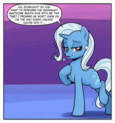 Size: 615x659 | Tagged: safe, artist:pencils, derpibooru exclusive, edit, edited edit, trixie, pony, unicorn, comic:marble mare manquee, g4, female, implied lesbian, implied shipping, implied starlight glimmer, implied startrix, implied vore, mare, moonshot manticore mouth dive