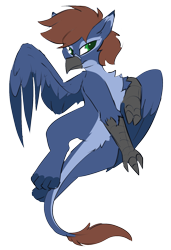 Size: 1166x1707 | Tagged: safe, artist:beardie, oc, oc only, oc:warly, griffon, beak, chest fluff, claws, colored pupils, griffonized, male, patreon, patreon reward, paws, simple background, solo, species swap, spread wings, transparent background, wings