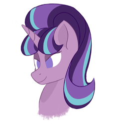 Size: 812x893 | Tagged: safe, artist:iron curtain, starlight glimmer, pony, unicorn, g4, bust, female, mare, portrait, s5 starlight, simple background, solo, white background