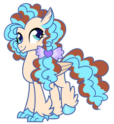 Size: 1122x1212 | Tagged: safe, artist:unicorn-mutual, oc, oc only, hippogriff, hybrid, female, freckles, interspecies offspring, offspring, parent:cheese sandwich, parent:princess skystar, simple background, solo, transparent background