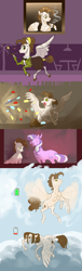 Size: 1201x3944 | Tagged: safe, artist:varwing, diamond tiara, oc, oc:berry brown, pegasus, pony, g4, clothes, cloud, explosion, female, mare, offspring, older, parent:cheese sandwich, parent:pinkie pie, parents:cheesepie