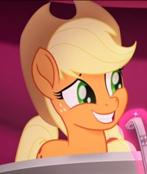 Size: 532x631 | Tagged: safe, screencap, applejack, earth pony, pony, g4, my little pony: the movie, cropped, cute, female, jackabetes, smiling, solo