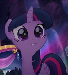 Size: 736x816 | Tagged: safe, screencap, twilight sparkle, alicorn, pony, g4, my little pony: the movie, cropped, female, folded wings, mare, night, solo, twilight sparkle (alicorn), wings