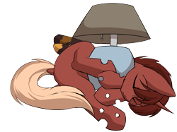 Size: 1729x1290 | Tagged: source needed, useless source url, safe, artist:beardie, oc, oc only, oc:red flux, changeling, changeling oc, eyebrows, eyebrows visible through hair, eyes closed, horn, lamp, lying down, male, on side, simple background, solo, transparent background
