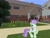 Size: 2048x1536 | Tagged: safe, artist:topsangtheman, gameloft, violet twirl, pegasus, pony, g4, friendship student, garden, house, looking at you, minecraft, photoshopped into minecraft, tall grass, tree