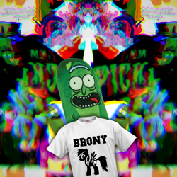 Size: 1400x1400 | Tagged: safe, rainbow dash, twilight sparkle, g4, album cover, blurry, clothes, crossover, glitch art, hardcore, meme, music, open mouth, pickle rick, rick and morty, shirt, shitcore, shitposting, t-shirt