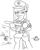 Size: 1055x1307 | Tagged: safe, artist:jargon scott, oc, oc only, oc:joke police mare, pony, bipedal, clothes, crosscut saw, female, fun police, hat, jail, joke police, mare, monochrome, nightstick, police officer, saw