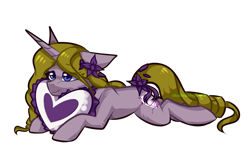 Size: 1920x1152 | Tagged: safe, artist:redheartponiesfan, oc, oc only, oc:viola, pony, unicorn, female, mare, pillow, prone, simple background, solo, transparent background