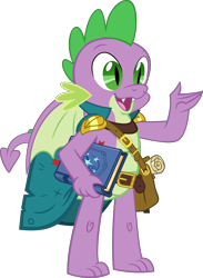 Size: 4121x5633 | Tagged: safe, artist:tales-fables, spike, dragon, g4, absurd resolution, book, cape, clothes, male, older, scroll, simple background, solo, story included, transparent background, vector, winged spike, wings