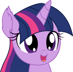 Size: 3367x3315 | Tagged: safe, artist:cyanlightning, twilight sparkle, pony, unicorn, g4, bust, cute, female, filly, filly twilight sparkle, high res, open mouth, simple background, smiling, solo, transparent background, twiabetes, vector, younger