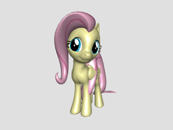 Size: 1200x900 | Tagged: safe, fluttershy, g4, 3d, 3d pony creator, cute, simple background