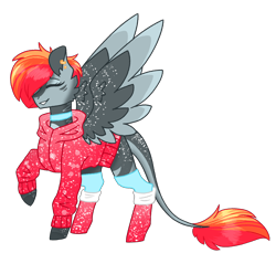 Size: 3336x3059 | Tagged: safe, artist:crazysketch101, oc, oc only, oc:crazy looncrest, pegasus, pony, clothes, high res, hoodie, leonine tail, raised hoof, simple background, solo, tail, transparent background