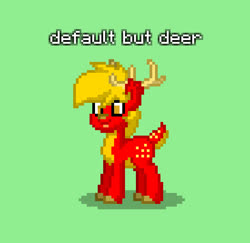 Size: 550x534 | Tagged: safe, oc, oc only, oc:default pony, oc:fez, deer, pony, pony town, game screencap, simple background, solo, tongue out