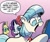 Size: 408x341 | Tagged: safe, artist:andy price, idw, official comic, coco pommel, fluttershy, rarity, friendship is magic #64, g4, spoiler:comic, comic panel, hoof hold, mare, pink background, simple background, speech bubble, trio