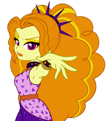 Size: 1024x1113 | Tagged: safe, artist:rileyav, adagio dazzle, equestria girls, g4, armpits, bracelet, clothes, collar, female, headband, jewelry, looking at you, pants, shirt, simple background, sleeveless, solo, spiked headband, spiked wristband, transparent background, waistband, wristband