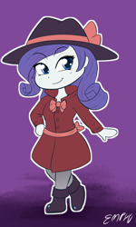 Size: 600x1000 | Tagged: safe, artist:empyu, rarity, equestria girls, g4, chibi, detective rarity, female, solo