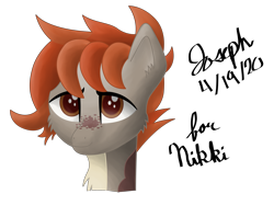 Size: 4188x3125 | Tagged: safe, artist:solder point, oc, oc only, oc:quill, pegasus, pony, bust, cheek fluff, chest fluff, cute, digital art, ear fluff, happy, looking at you, male, request, shading, signature, simple background, smiling, solo, stallion, transparent background