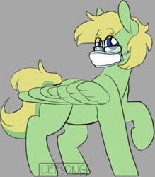 Size: 530x604 | Tagged: safe, artist:liefsong, oc, oc:lemming, pegasus, pony, coronavirus, covid-19, eye clipping through hair, face mask, glasses, mask, surgical mask