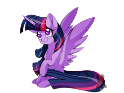 Size: 1600x1200 | Tagged: safe, artist:uunicornicc, twilight sparkle, alicorn, pony, g4, cute, female, mare, no pupils, simple background, sitting, solo, spread wings, starry eyes, transparent background, twiabetes, twilight sparkle (alicorn), wingding eyes, wings