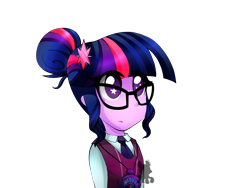 Size: 1600x1200 | Tagged: safe, artist:uunicornicc, sci-twi, twilight sparkle, equestria girls, g4, my little pony equestria girls: friendship games, bust, clothes, crystal prep academy uniform, cute, female, magic capture device, no pupils, school uniform, simple background, solo, starry eyes, transparent background, twiabetes, wingding eyes