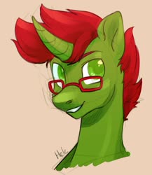 Size: 1000x1151 | Tagged: safe, artist:helemaranth, oc, oc only, pony, unicorn, bust, glasses, solo