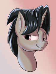 Size: 768x1024 | Tagged: safe, artist:rocket-lawnchair, oc, oc only, oc:archooves, pony, unicorn, bust, male, solo, stallion