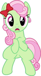 Size: 4000x7450 | Tagged: safe, artist:melisareb, florina tart, earth pony, pony, apple family reunion, g4, .svg available, absurd resolution, apple family member, background pony, female, inkscape, looking at you, mare, ribbon, simple background, sitting, solo, surprised, transparent background, vector