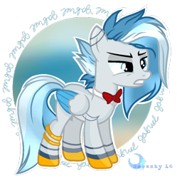 Size: 936x940 | Tagged: safe, artist:snowshy16, oc, oc only, pegasus, pony, bowtie, simple background, solo, transparent background, two toned wings, wings