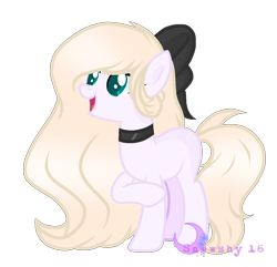 Size: 1320x1270 | Tagged: safe, artist:snowshy16, oc, oc only, earth pony, pony, bow, choker, female, hair bow, mare, photo, simple background, solo, transparent background