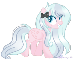 Size: 973x790 | Tagged: safe, artist:snowshy16, oc, oc only, pegasus, pony, bow, female, hair bow, mare, simple background, solo, transparent background