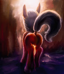Size: 1100x1273 | Tagged: safe, artist:stdeadra, oc, oc only, earth pony, pony, butt, ears, ears up, light, plot, solo, speedpaint, tail