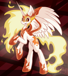 Size: 1900x2100 | Tagged: safe, artist:sunnypaw121, daybreaker, alicorn, pony, g4, female, fire, mare, solo, watermark