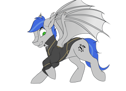 Size: 3600x2600 | Tagged: safe, artist:shade stride, oc, oc only, oc:shade stride, bat pony, pony, clothes, high res, legs, male, simple background, solo, spread wings, stallion, transparent background, wings