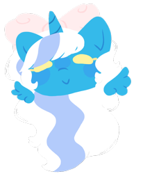 Size: 640x778 | Tagged: safe, artist:galaxystar007, oc, oc:fleurbelle, alicorn, pony, alicorn oc, blushing, bow, female, hair bow, horn, mare, simple background, solo, transparent background, wings, yellow eyes