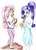 Size: 2463x3423 | Tagged: safe, artist:40kponyguy, derpibooru exclusive, rarity, sweetie belle, equestria girls, g4, bare shoulders, barefoot, bathrobe, belle sisters, belly dancer, belly dancer outfit, blowing flute, clothes, crate, ear piercing, earring, feet, female, flute, harem outfit, headband, high res, hooped earrings, hypnosis, hypnotized, jewelry, musical instrument, piercing, playing instrument, ponytail, requested art, robe, siblings, simple background, sisters, snake charmin' flute, tambourine, traditional art