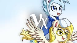 Size: 1280x720 | Tagged: safe, artist:anibaruthecat, oc, oc only, pegasus, pony, unicorn, anibaru is trying to murder us, thumbnail, youtube thumbnail