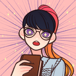 Size: 600x600 | Tagged: safe, artist:alohasushicore, part of a set, sci-twi, twilight sparkle, human, g4, book, female, glasses, humanized, picrew, solo, sparkly eyes, wingding eyes