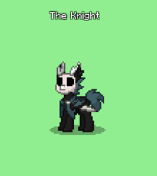 Size: 327x366 | Tagged: safe, changeling, pony, pony town, holeless, hollow knight, mask, nail, sword, video game, weapon