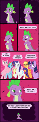 Size: 900x2813 | Tagged: safe, artist:patrona, applejack, fluttershy, pinkie pie, rainbow dash, rarity, spike, twilight sparkle, alicorn, pony, g4, adventure time, male, mane seven, mane six, twilight sparkle (alicorn)