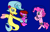 Size: 1261x796 | Tagged: safe, artist:logan jones, pinkie pie, princess skystar, oc, oc:logan berry, pony, seapony (g4), g4, my little pony: the movie, babysitting, bubble helmet, bubble on head, colt, cute, female, happy, helmet, holding a pony, lesbian, male, open mouth, ship:skypie, shipping, underwater