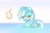 Size: 1280x854 | Tagged: safe, artist:wavecipher, lyra heartstrings, pony, unicorn, g4, bath, beautiful, bedroom eyes, cute, female, in water, looking at you, lyrabetes, lyre, magic, musical instrument, smiling, solo, water